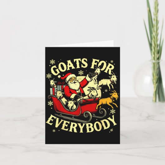 Goats For Everybody Santa Funny Christmas Goat Mom カード (正面)