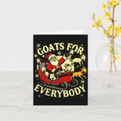 Goats For Everybody Santa Funny Christmas Goat Mom カード (黄色い花)