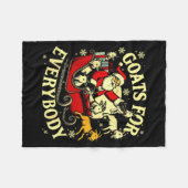 Goats For Everybody Santa Funny Christmas Goat Mom フリースブランケット (正面(横))