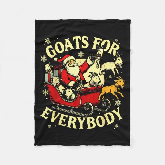 Goats For Everybody Santa Funny Christmas Goat Mom フリースブランケット (正面)