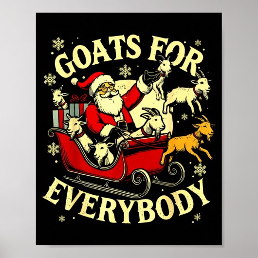 Goats For Everybody Santa Funny Christmas Goat Mom ポスター (正面)