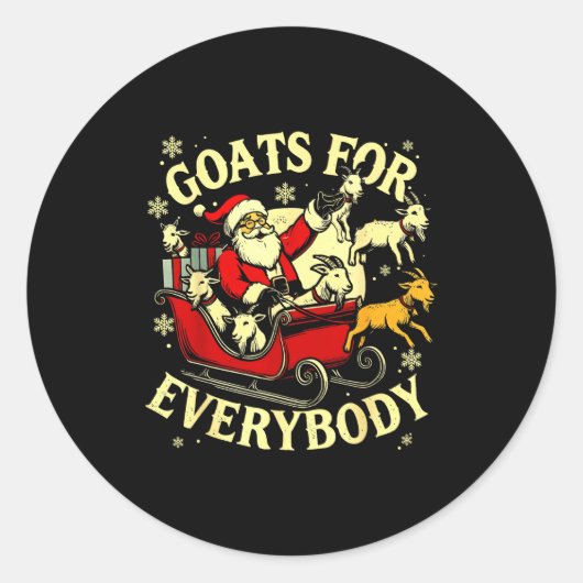Goats For Everybody Santa Funny Christmas Goat Mom ラウンドシール (正面)
