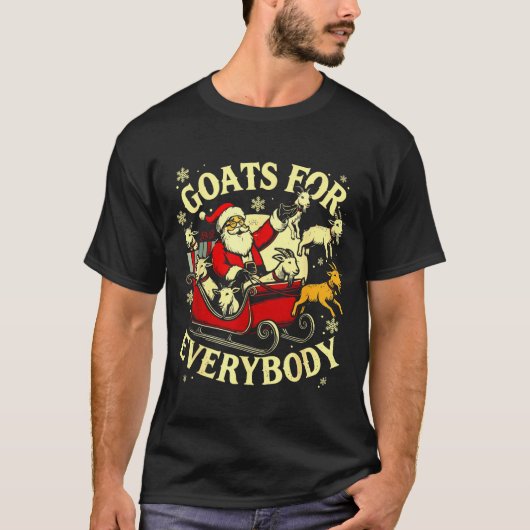 Goats For Everybody Santa Funny Christmas Goat Mom Tシャツ (正面)