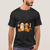 Goats In Witch Skeleton Ghost Costume Happy Hallow Tシャツ (正面)