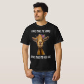 goats make me happy |goat lover tシャツ (正面フル)
