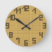 Goban Clock - Black Stones - 1-12 ラウンド壁時計 (正面)
