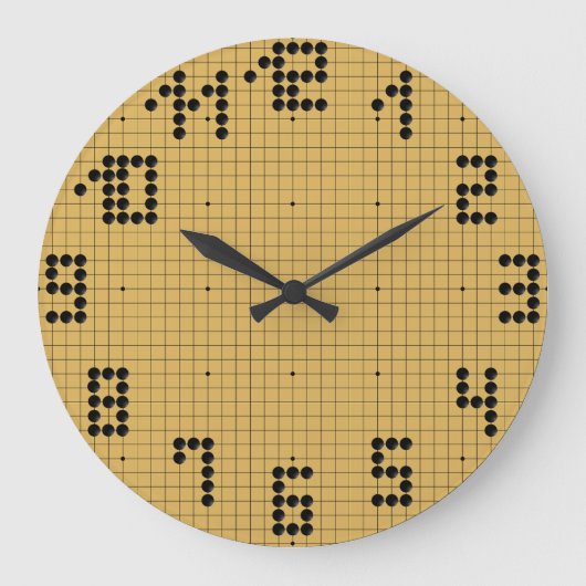 Goban Clock - Black Stones - 1-12 ラージ壁時計 (正面)