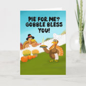 Gobble Bless You Funny Turkey's Thanksgiving カード (正面)