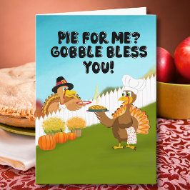 Gobble Bless You Funny Turkey's Thanksgiving カード