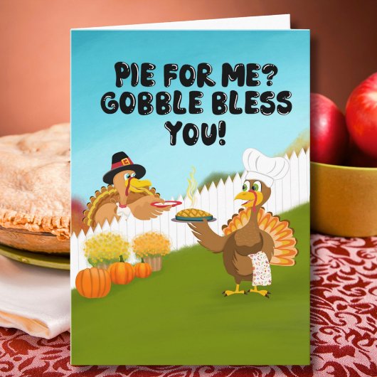 Gobble Bless You Funny Turkey's Thanksgiving カード