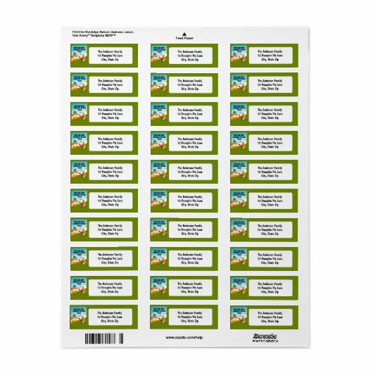 Gobble Bless You Funny Turkey's Thanksgiving ラベル (フルシート)