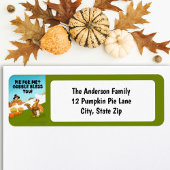 Gobble Bless You Funny Turkey's Thanksgiving ラベル