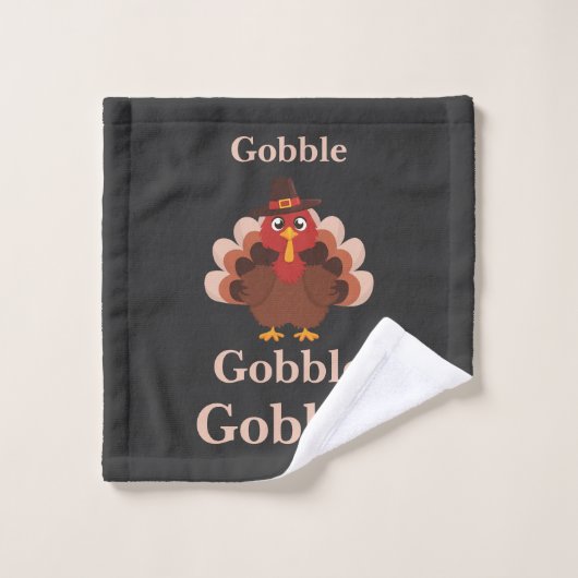 Gobble gobble  Funny  Cute Thanksgiving Turkey  ウォッシュタオル (ウォッシュタオル)