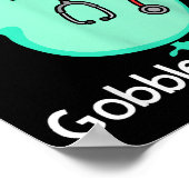 Gobble Gobble Funny Turkey Glove Thanksgiving Nurs ポスター (角)