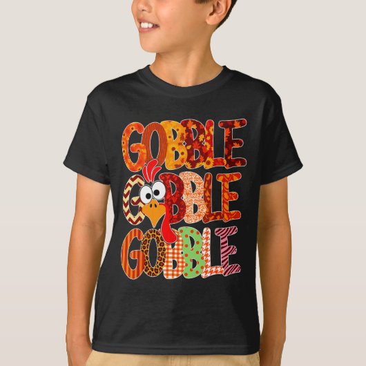 Gobble Gobble Funny Turkey Thanksgiving Women Girl Tシャツ (正面)