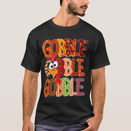 Gobble Gobble Funny Turkey Thanksgiving Women Girl Tシャツ (正面)