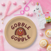 Gobble Gobble Thanksgiving  ペーパープレート (パーティー)