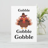 Gobble Happy Thanksgiving Cute Turkey Minimalistic シーズンカード (スタンド正面)