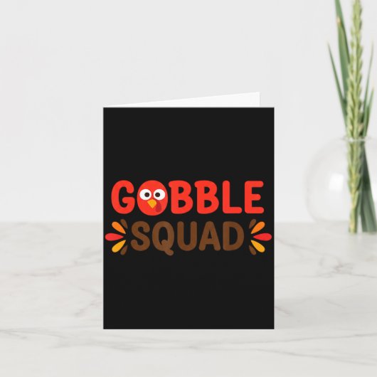 Gobble Squad Thanksgiving Turkey Day Lunch Lady Ca カード (正面)