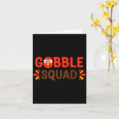 Gobble Squad Thanksgiving Turkey Day Lunch Lady Ca カード (黄色い花)