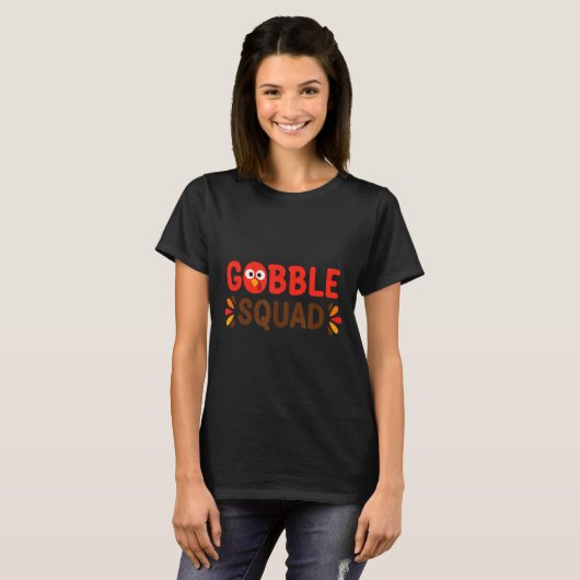 Gobble Squad Thanksgiving Turkey Day Lunch Lady Ca Tシャツ (正面フル)