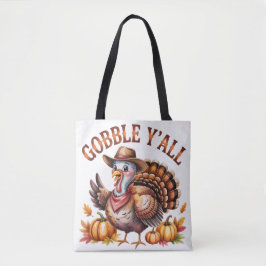 Gobble Thanksgiving turkey fall トートバッグ