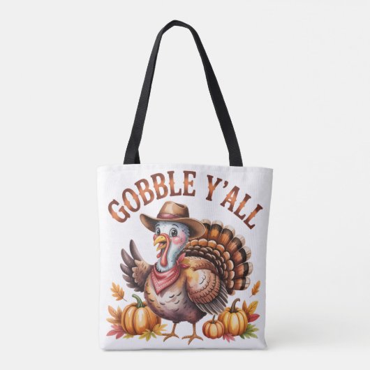 Gobble Thanksgiving turkey fall  トートバッグ (裏面)