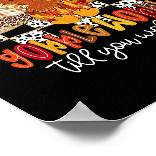 Gobble Til You Wobble Funny Thanksgiving Turkey Da ポスター (角)