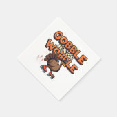 Gobble 'Til You Wobble Turkey on Roller Skates スタンダードカクテルナプキン (角)