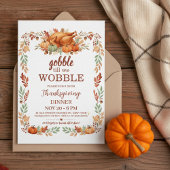 Gobble Till We Wobble Thanksgiving Invitation 招待状