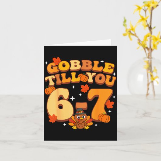 Gobble Till You 67 Thanksgiving Brainrot Meme Six  カード (黄色い花)
