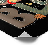 Gobble Turkey Camo Hat Thanksgiving Boys Youth Kid ポスター (角)