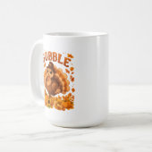 Gobble Turkey Cute Thanksgiving Fall Quote コーヒーマグカップ (正面左)