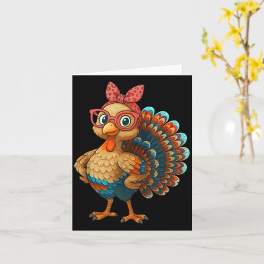 Gobble Turkey Day Happy Thanksgiving For Toddlers  カード (黄色い花)