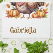 Gobble y'all western Thanksgiving キッチンタオル (折り畳み)