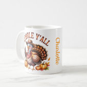 Gobble y'all western Thanksgiving  コーヒーマグカップ (正面左)