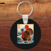 Gobblezilla Turkey Funny Thanksgiving For Men Wome キーホルダー (正面)