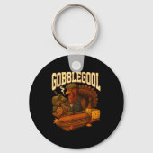 Gobbol Turkey Gobble Gool Thanksgiving Retro キーホルダー (正面)