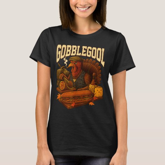Gobbol Turkey Gobble Gool Thanksgiving Retro  Tシャツ (正面)
