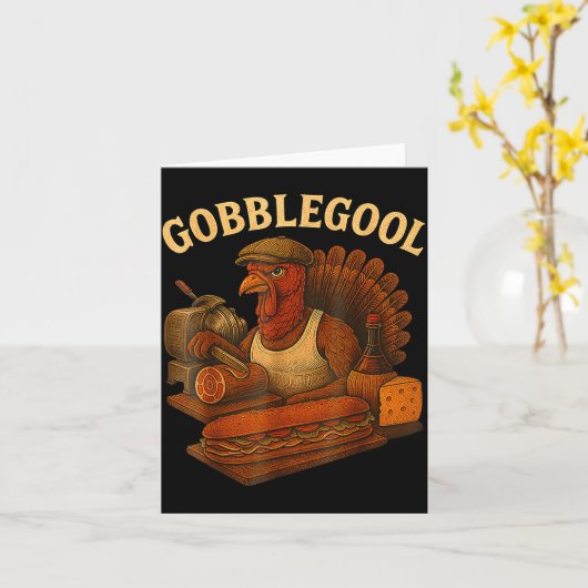 Gobbol Turkey Thanksgiving  カード (黄色い花)