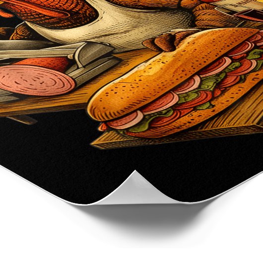 Gobbol Turkey Thanksgiving ポスター (角)