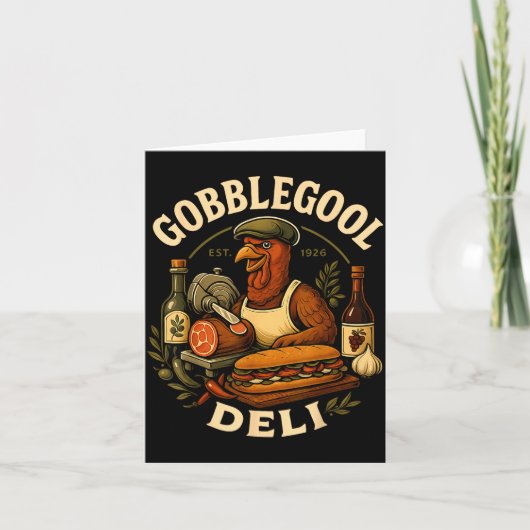Gobbol Turkey Thanksgiving Italian Turkey Chef  カード (正面)