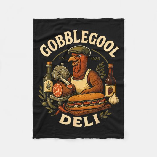 Gobbol Turkey Thanksgiving Italian Turkey Chef  フリースブランケット (正面)
