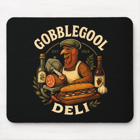 Gobbol Turkey Thanksgiving Italian Turkey Chef  マウスパッド (正面)