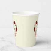 Gobelet en papier crème avec un cœur rose 紙コップ (右)