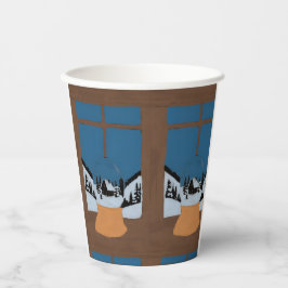Gobelet en Papier Hivernal - Boule à Neige 紙コップ