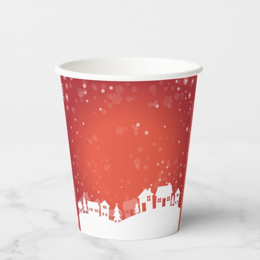 Gobelet en papier motif noël rouge 紙コップ (正面)