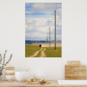 Gobi砂漠の未舗装の道路で4X4車両 ポスター (キッチン)