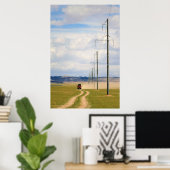 Gobi砂漠の未舗装の道路で4X4車両 ポスター (ホームオフィス)