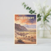 Gobi Desert Mongolia Vintage ポストカード (スタンド正面)